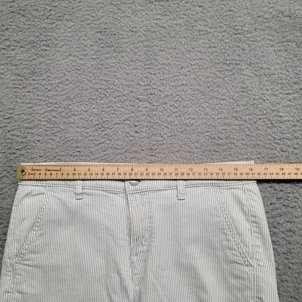 Levi's Shorts Womens 28 White blue Striped Casual White Tab Cut Off Outdoor Logo